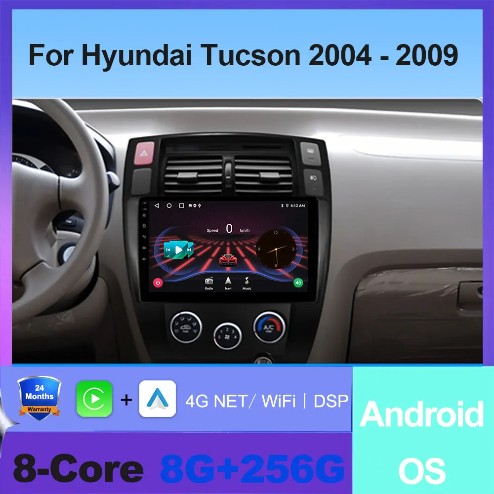 

4G Wifi Carplay Android Auto Wireless Carplay Car radio for Hyundai Tucson 2004 - 2009 Multimedia radio GPS Stereo QLED Screen