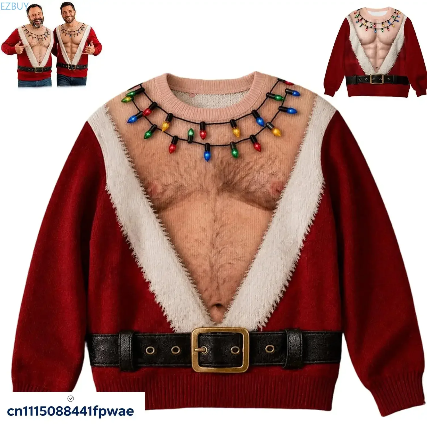 Funny Christmas Santa Shirt–Hilarious Ugly Christmas Sweater for Men