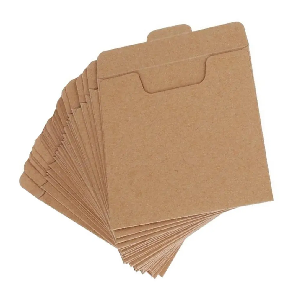 25Pcs Kraft Cd Pockets Household Covers Multi-Function Sealing Bags Portable Cd Envelopes for Storage Music Films