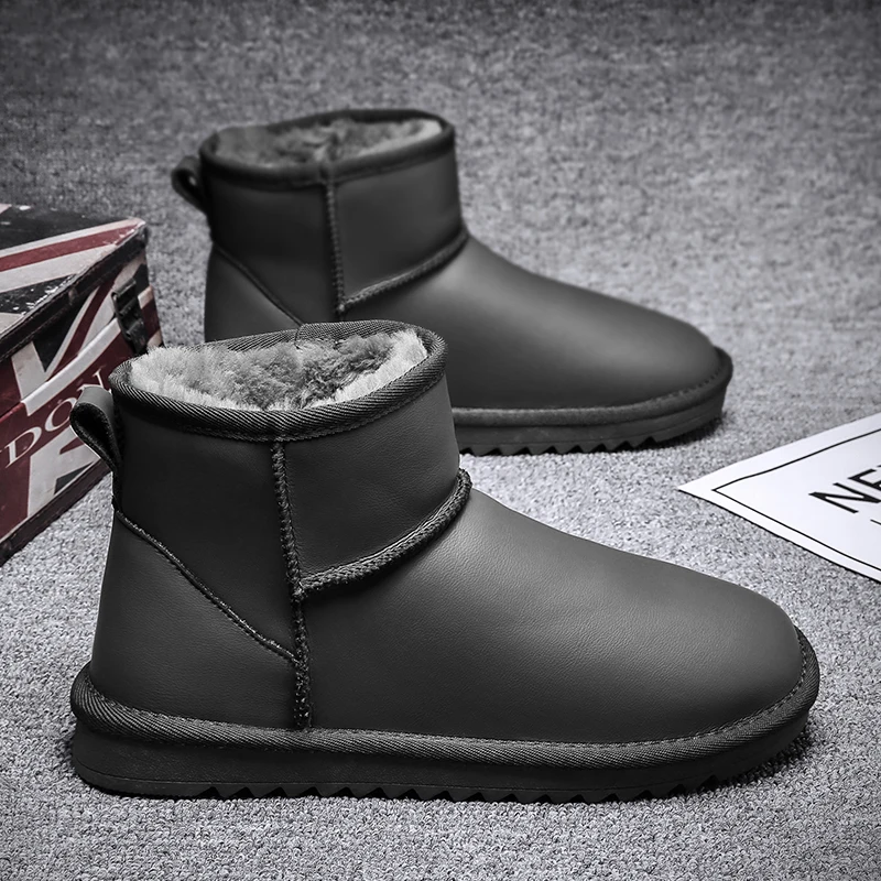 

Новые мужские хлопковые зимние повседневные модные противоскользящие износостойкие высокие туфли на толстой подошве, удобные плюшевые толстые зимние ботинки