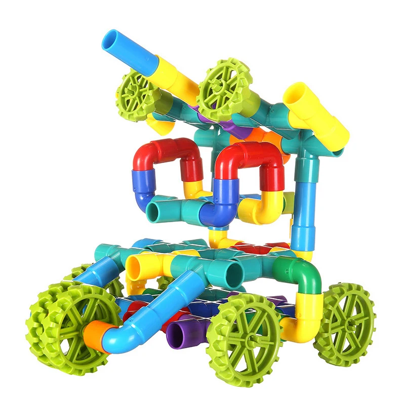 30/50pcs Diy Water Pipe Building Block Toy Designer Kids Architecture Educational Toy Gift