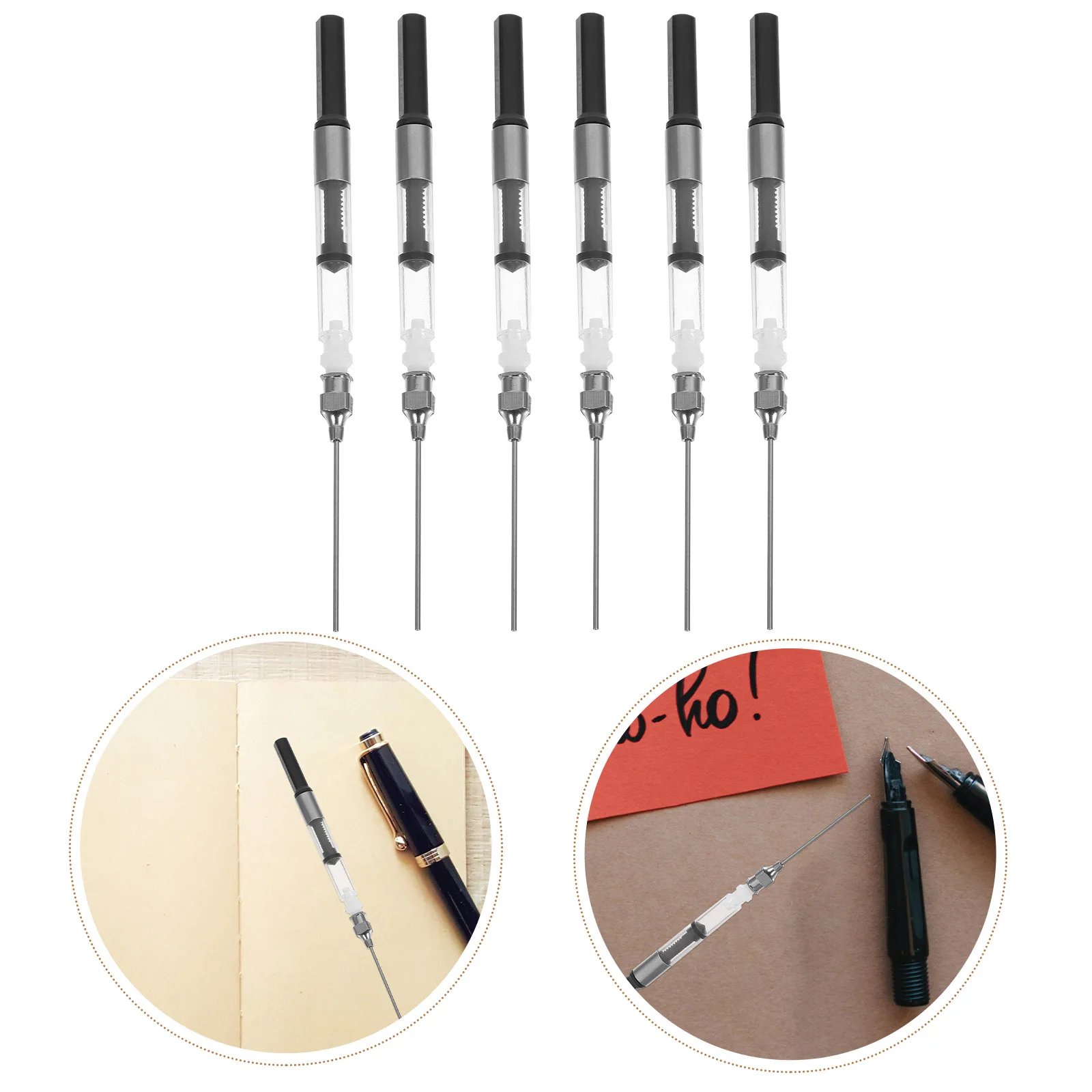 

6Pcs Fountain Pen Ink Absorber Easy Clean Removable Interface Ink Filling Tool for European Standard Pens School Supplies Inking