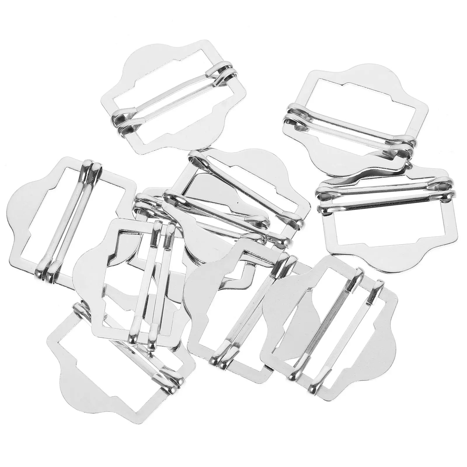 

10pcs White Metal Japanese Buckle Adjustable Waist Belt Clips for Suit Vest Clothing Decor Accessories Fashion Rivets