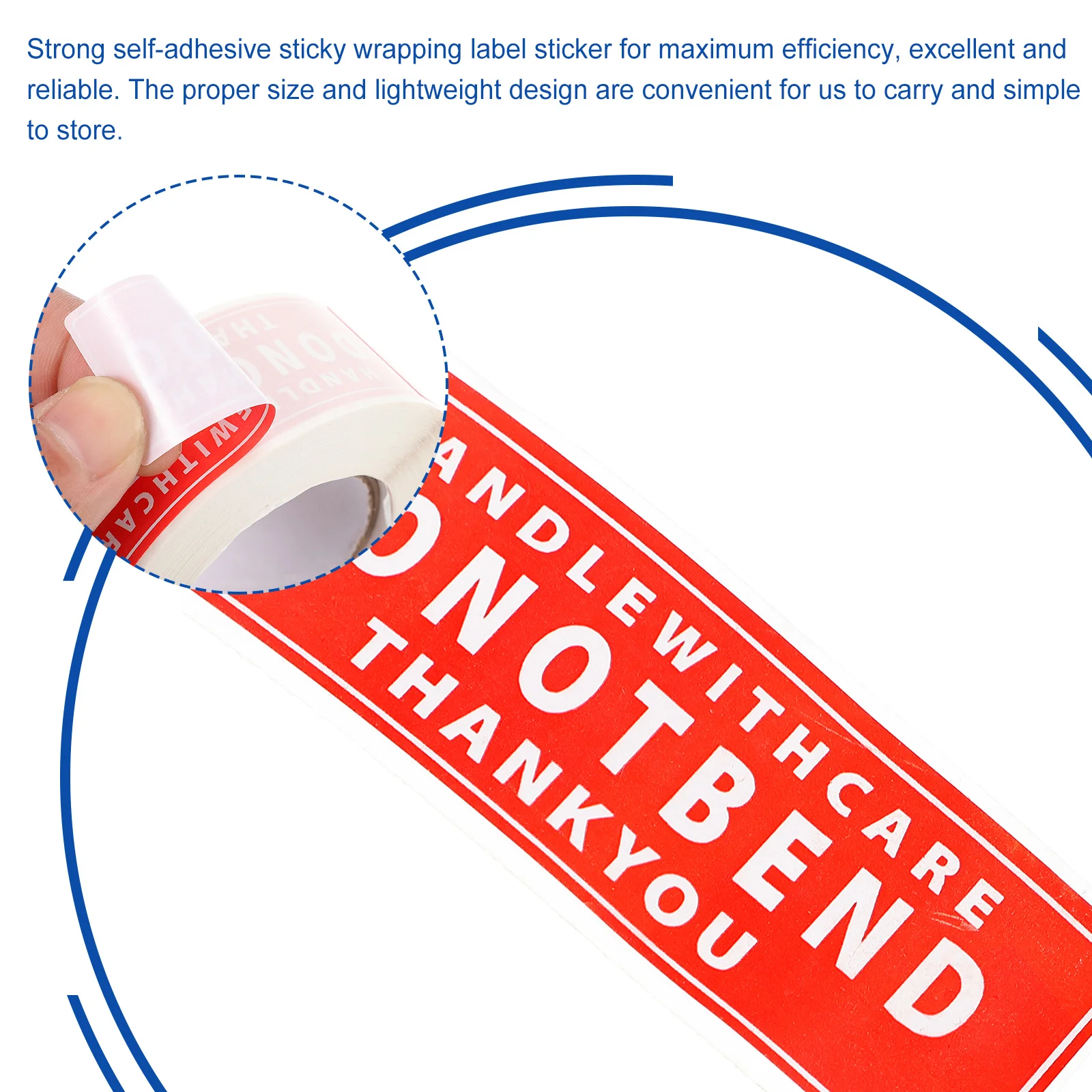 

2 Rolls Fragile Warning Stickers Do Not Bend Handle with Care Label Strong Adhesive Shipping Packing Decal for Safe Delivery