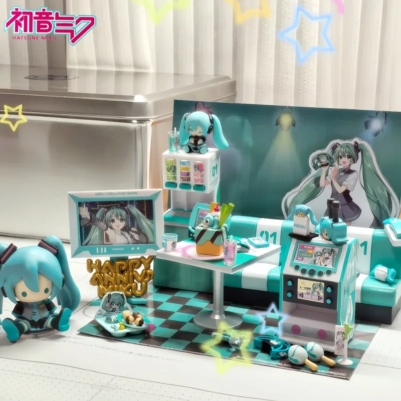 Original Re-Ment Hatsune Miku Miku Karaoke Blind Box Sammelmodell-Szenenfiguren für Kinder Geburtstagsgeschenk Dekorationen Spielzeuggeschenke