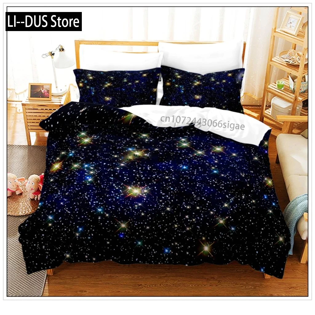 

Colorful Star Sky Galaxy Bedding Set Scenery Space Duvet Cover Set Black Comforter Cover Milky Way Theme For Kids Teens Decor