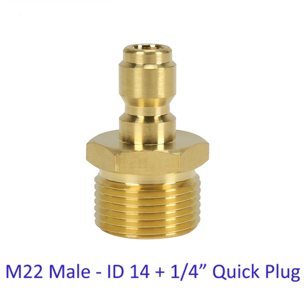 

High Pressure Washer Car Washer Brass Connector Adapter M22 Male + 1/4" Quick Disconnect Plug