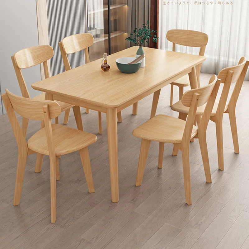 Solid wood dining table Modern minimalist oak dining table and chairs Small unit dining table Nordic household desks chairs