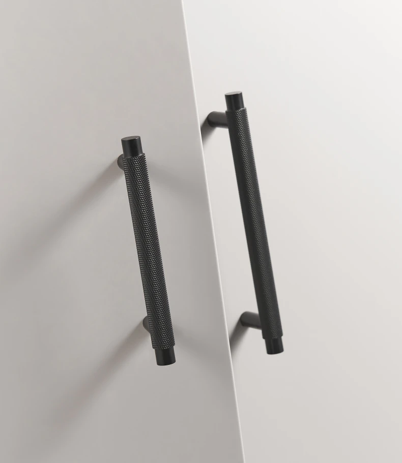 Dooroom Messing-Möbelgriffe mit Diamantschliff-Kreuzrillenmuster für Schrank, Kleiderschrank, Kommode, Schuhschrank, Schublade, Schrankknöpfe, T-Stange – Detail 7