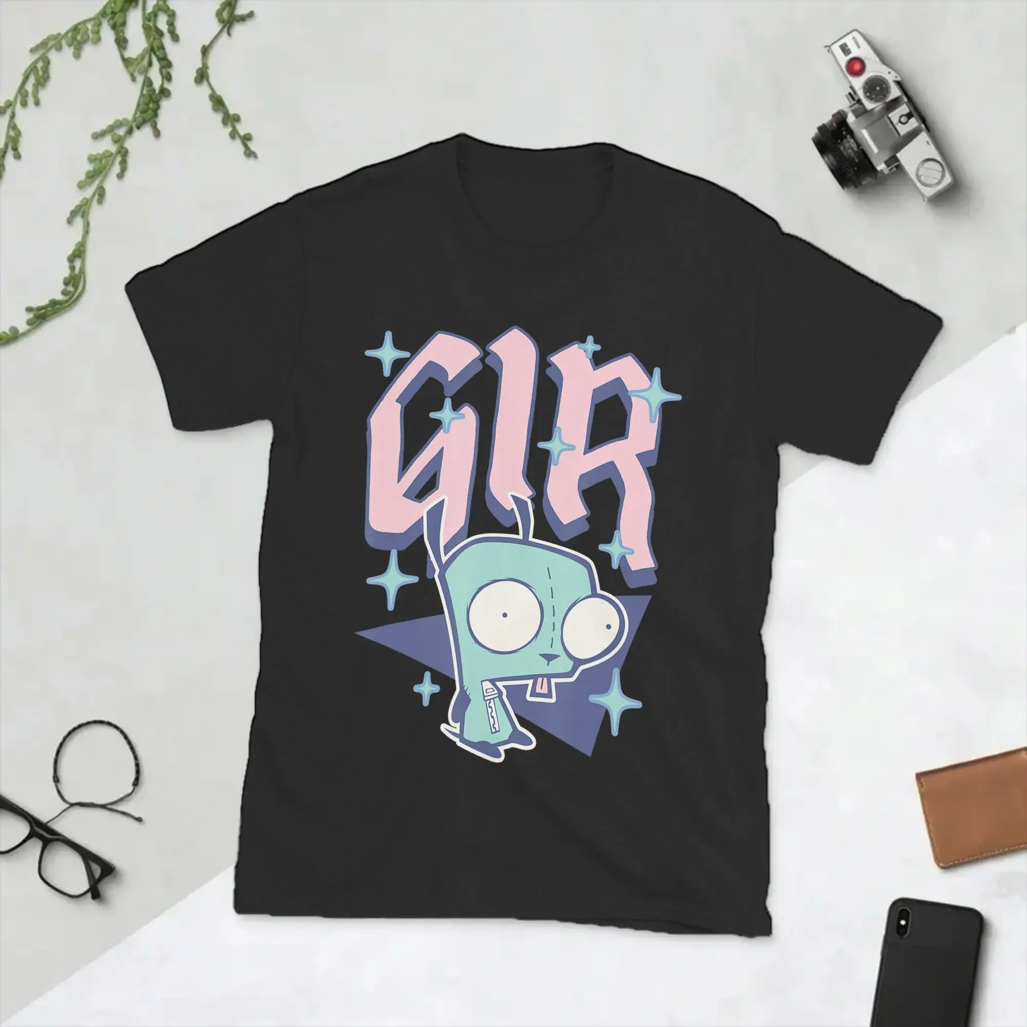 Cartoon Invaders Zim Gir T Shirt for Men 100% Cotton Vintage T-Shirts O Neck  Tees Short Sleeve Tops Plus Size