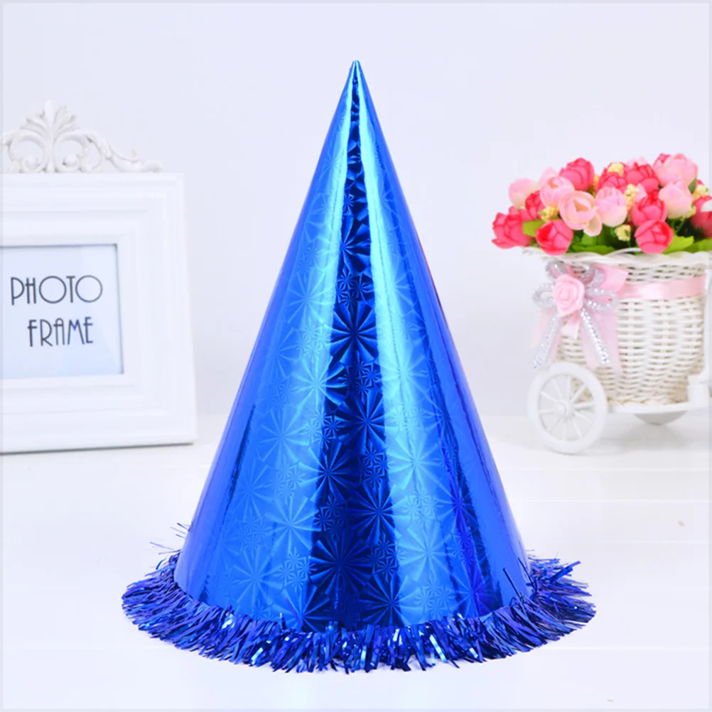 18pcs Birthday Party Cone Hats with Glittering Tassel for Kids and Adults (Mix Color) cone party hats