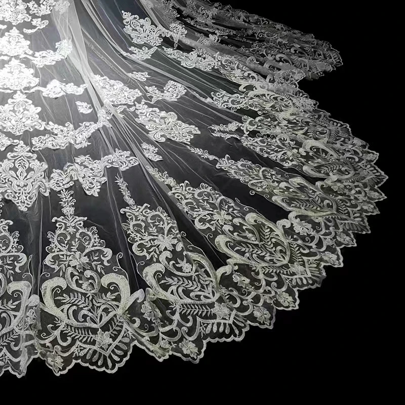 Off White Unique Lace Wedding Veil Luxury Veil Cathedral Bridal Veil Wedding Accessories