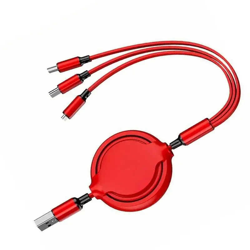 

Retractable data cable three-in-one 100W super fast charging one-to-three suitable for Huawei Apple Android flash charging cable