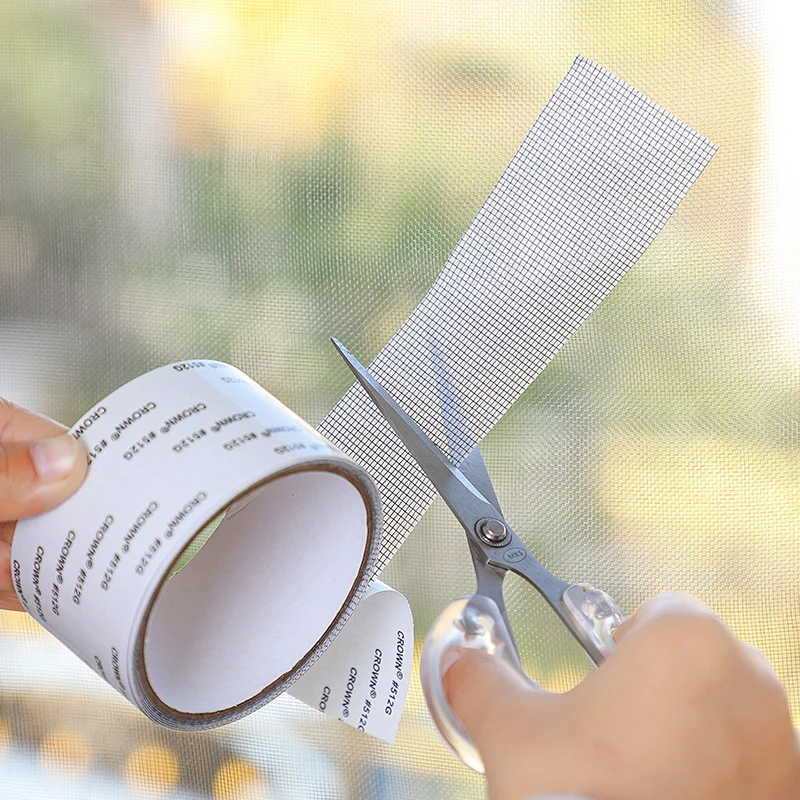 5*200cm Window Screen Repair Tape Self-adhesive Net Door Fix Patch Anti- Mosquito Mesh Broken Holes Repair