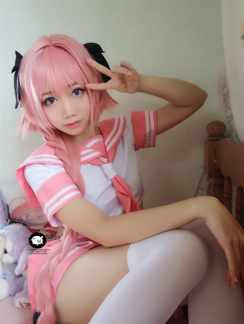 Anime Schicksal Apokryphen Cosplay Kostüm Astolfo Uniform Cosplay Fgo Schule rosa Uniform für Mädchen Schicksal Grand Order Kostüm Frauen