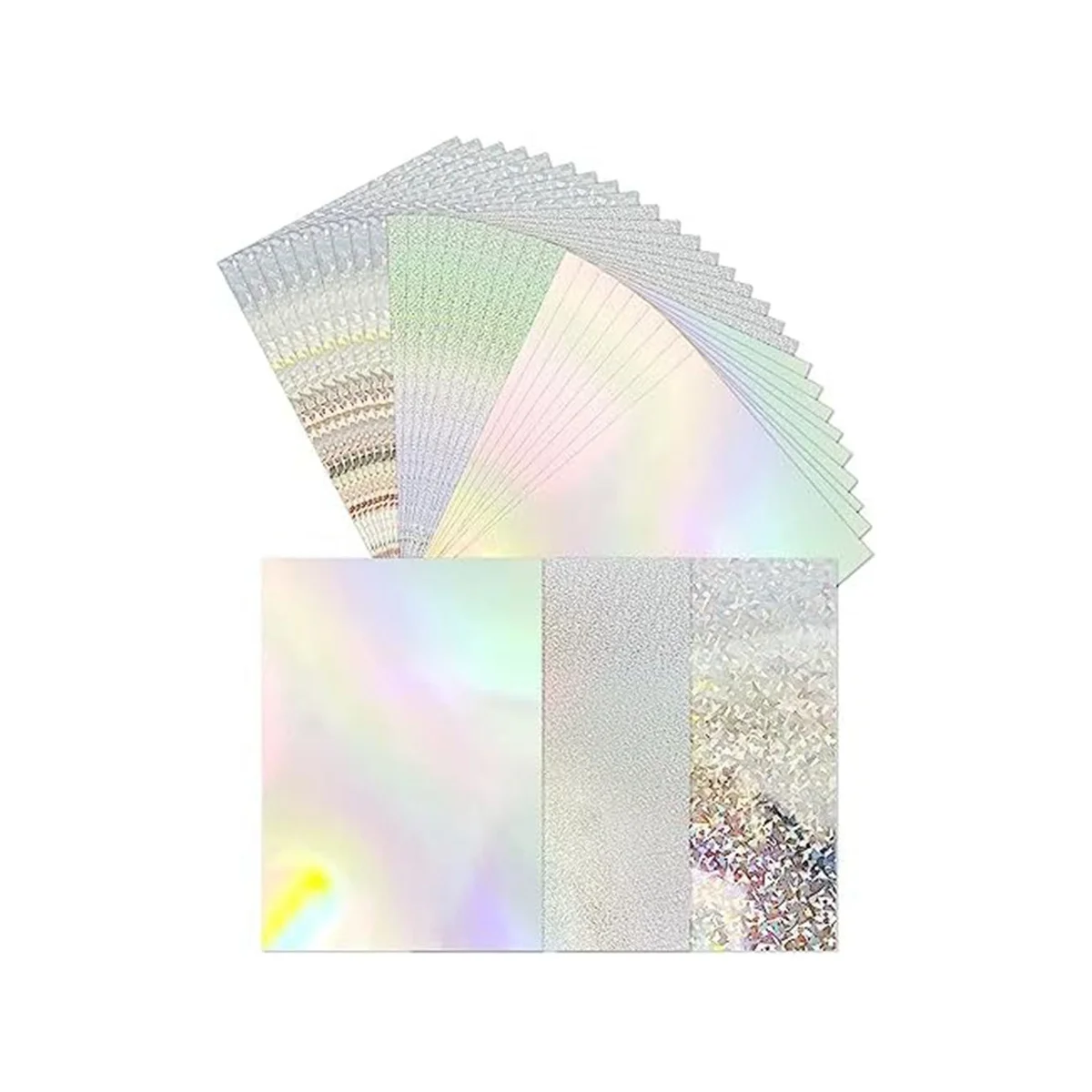 30-Pack Metallic Holographic Cardstock Shiny Fluorescent A4 Thick Cardstock Mirror Paper for Card Making Scrapbooking