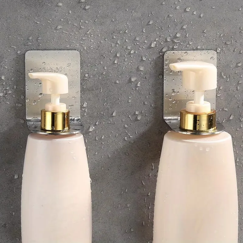 2 Stück Wandhaken aus Edelstahl für Flaschen, wiederverwendbarer Aufhänger für Shampoo-Behälter, Badezimmerzubehör, Haken für die Wand. – Detail 5