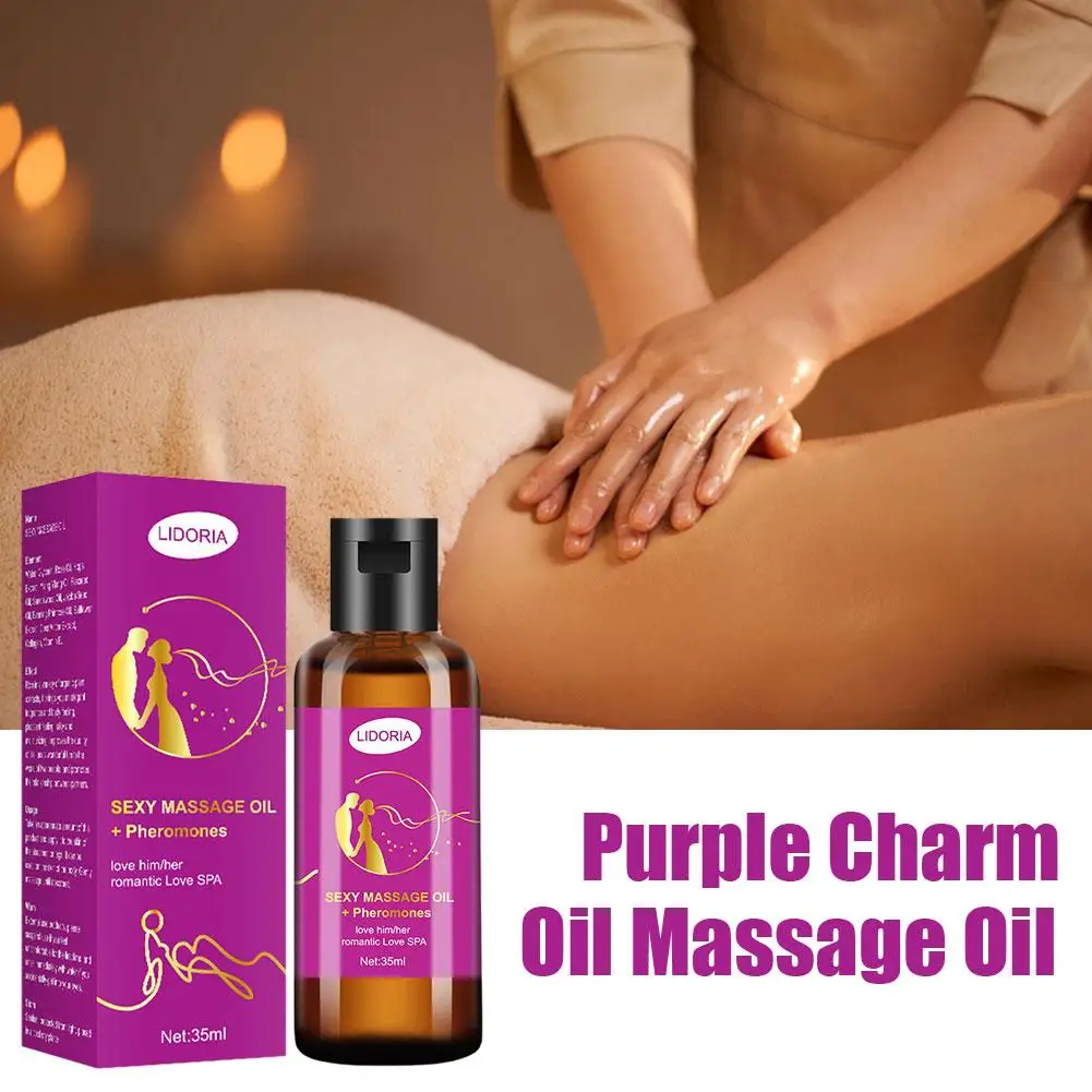 Aceite de masaje Natural para SPA, aceite de masaje relajante para reducir el estrés, aceite esencial para parejas, aceite de masaje encantador púrpura, aceite divertido y romántico
