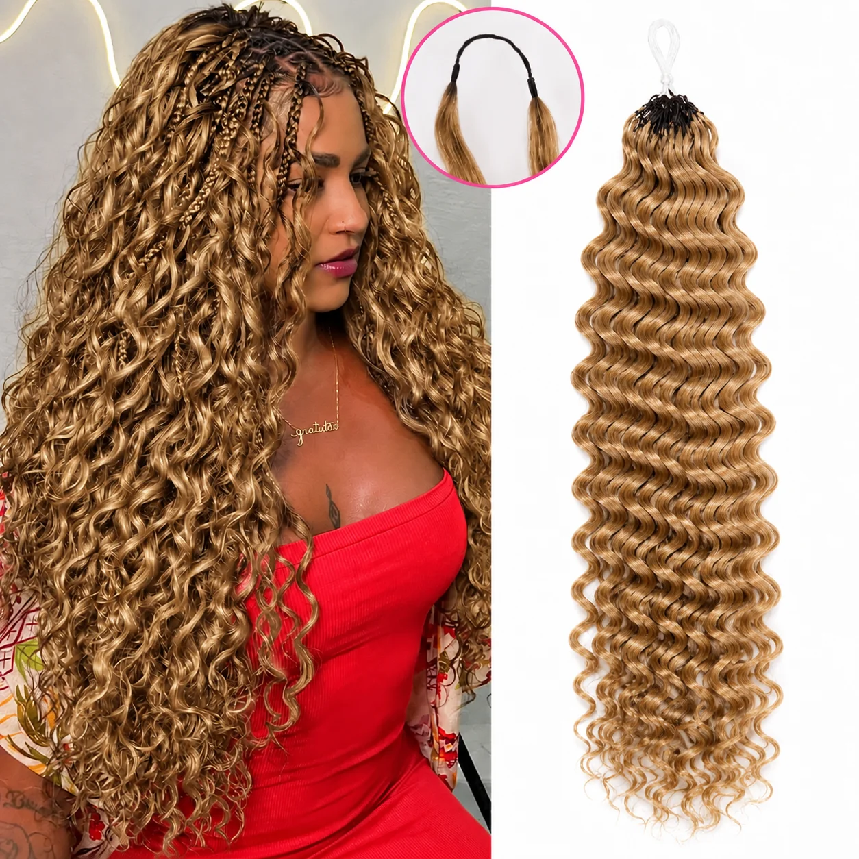 Human Hair Wigs - Włosy do szydełkowania w stylu Deep