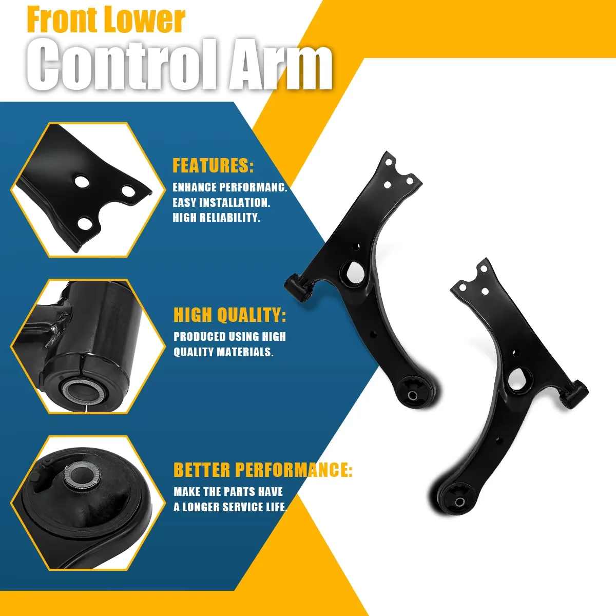 Svenubee Front Lower Suspension Control Arm 2Pcs Kits for Toyota Corolla Celica Matrix Pontiac Vibe 2000 2001 2003-2012 2013