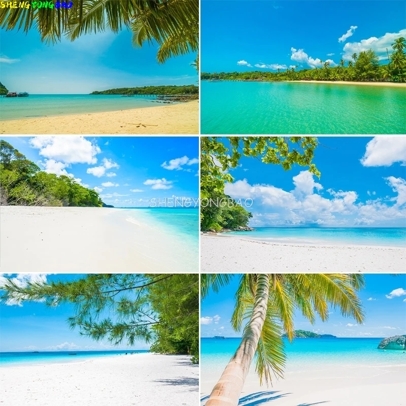 Photography Backdrop Muslin - Hermoso paisaje de isla con playa