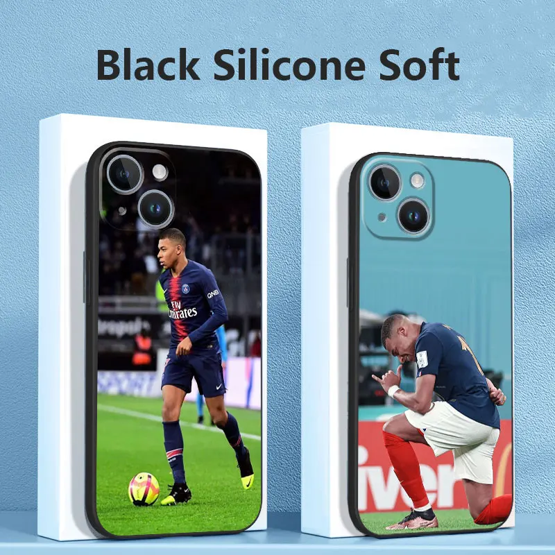 Fußballstar Kylian Mbappé Handy hülle für iPhone 15 14 11 Pro Max 13 12 Mini XR XS X 8 7 plus Se Funda Silikon hülle