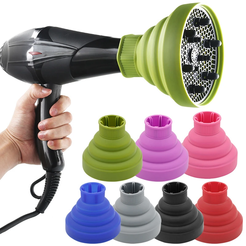 Silicone Hairdryer Diffuser Salon Tool Cover Adjustable Temperature Resistant Dispersing Drying Hair Dryer Universal Scalable