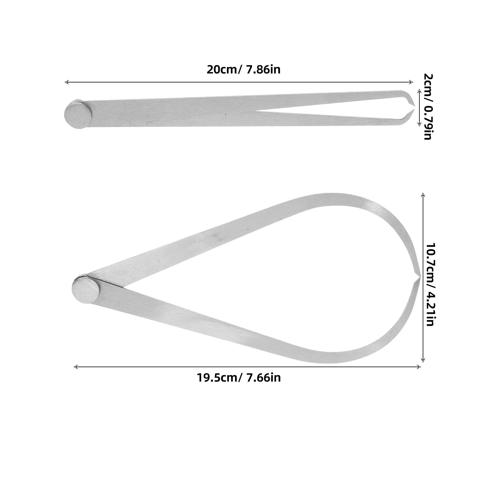 2 قطعة بطاقة الفولاذ المقاوم للصدأ الفرجار شركة مشتركة أدوات قياس الدقة لنحت الفخار السيراميك الطين #4