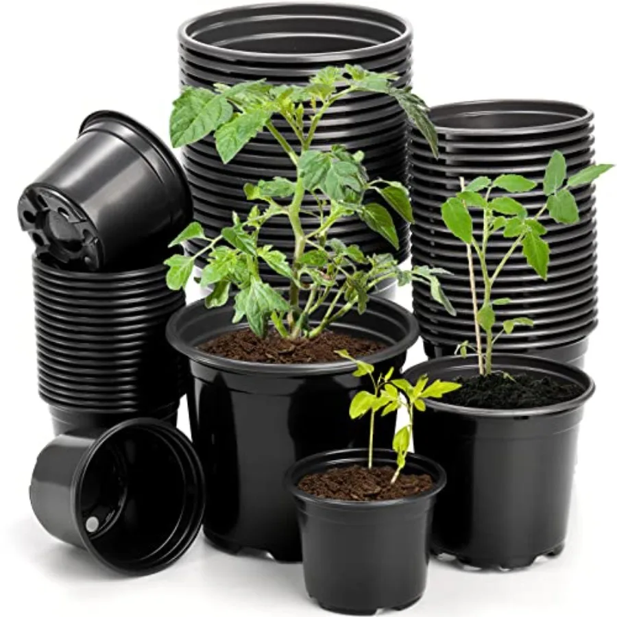 

60 PCS 3 4 5 Nursery Pots Variety Pack Plastic Plant Pots with Drainage Holes Plant Potting Pots Containers for Seedling Flower