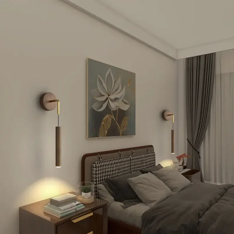 Liga de alumínio LED Wall Sconces, Lâmpadas de parede modernas, Luminária simples e criativa, Bedroom Bedside Reading, Decoração de interior