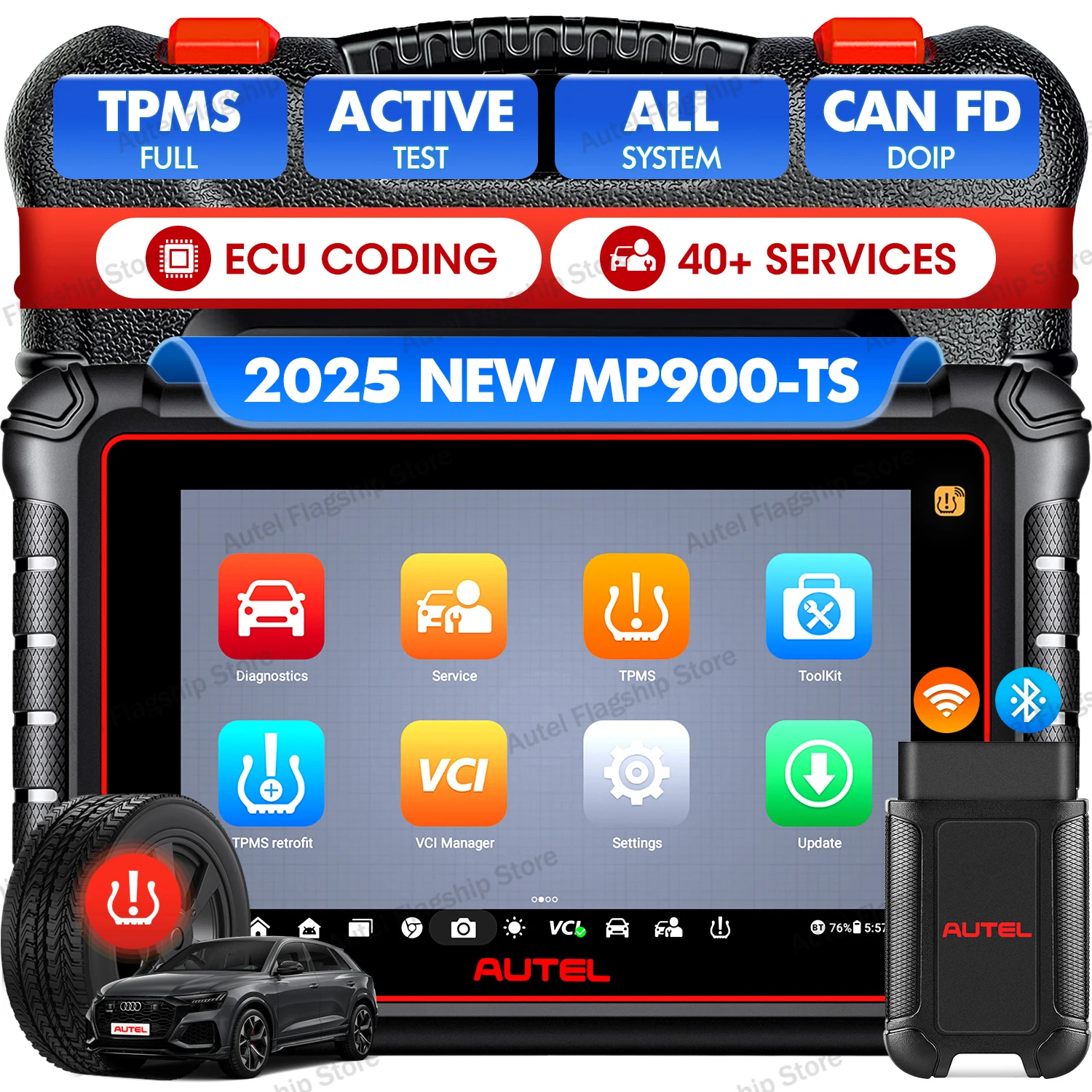Autel MaxiPRO MP900TS Автоматические диагностические инструменты TPMS MP900-TS Автомобильный сканер OBD2 CAN-FD иDOIP Обновление кодирования ЭБУ MS906TS