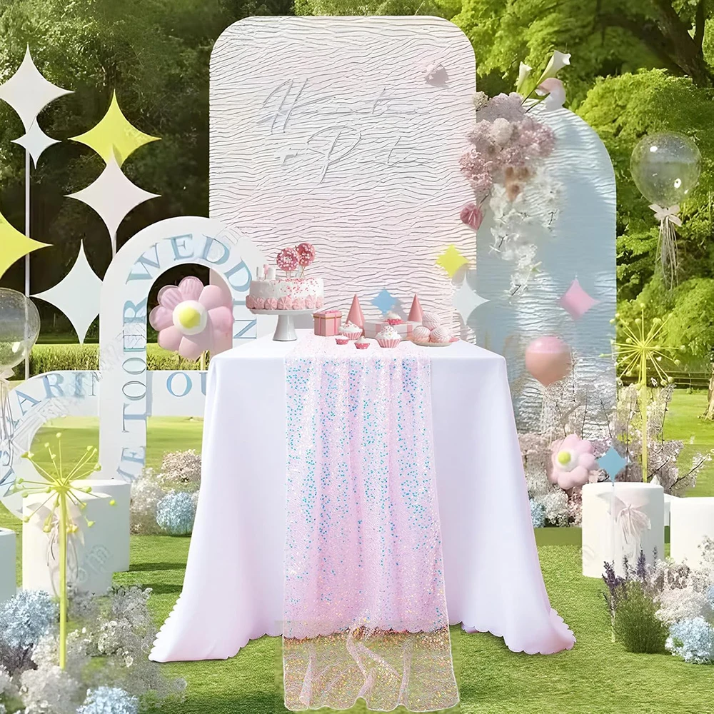 مفرش طاولة قزحي الألوان مزين ب - مراجعة Table Runner Sequin وسعره