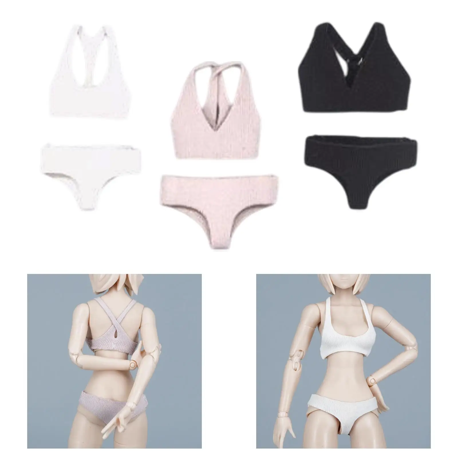 

1/12 Scale Figure Underwear Set Doll Clothing Pretend Play Toy Kids Gift Fashion Sports Outfit for 6 inch Action Figure