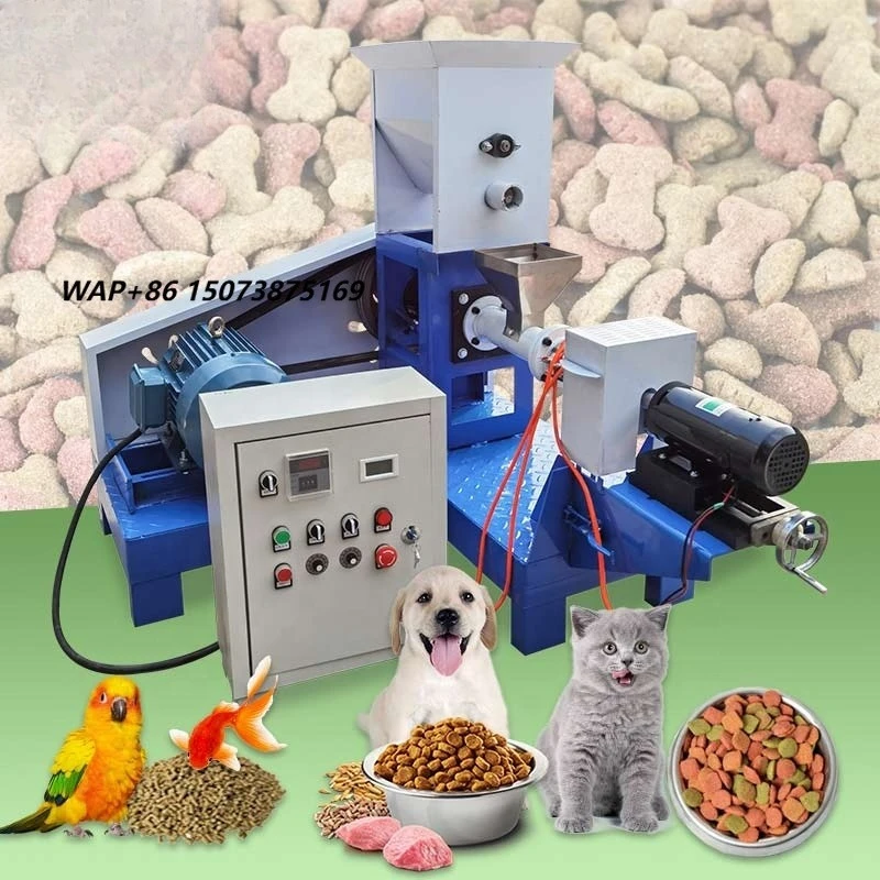 Pellet Extruder Pet Dog Fish Feed Full 500kg/H Production Line Wet Treat Rabbit Shrimp Food Make Machine