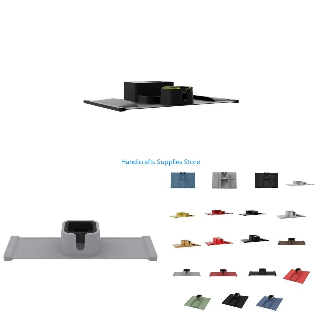 R1WA Sofa Armrest Cup Holder Rack With Deeply Grooves And Side Pockets For Beverages