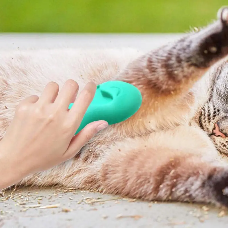 Массажная щетка для ванны для домашних животных, силиконовая массажная щетка для душа, щетка для ухода за собаками, мягкая скрубберная расческа, нескользящая мыть для выпадения, купания, ухода за собаками