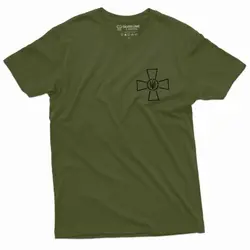 メンズミリタリーカモフラージュTシャツ,軍隊のエンブレム,グリーン