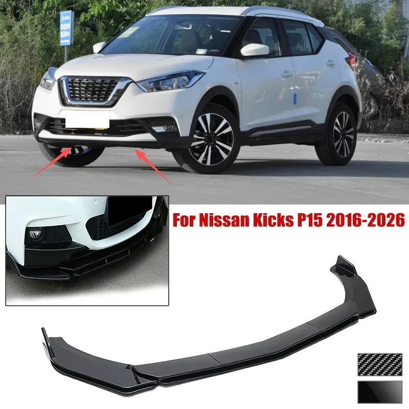 5pcs Front Bumper Shovel For Nissan Kicks P15 2016-2026 Spoiler Front Bumper Deflector Anti Scratch Protection Device