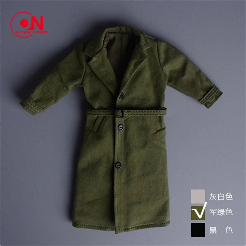 1/12 06FS035 الزي العسكري الذكور العصري البريطاني طويل خندق معطف الجندي الملابس نموذج صالح 6 ''عمل الشكل الجسم دمية #3