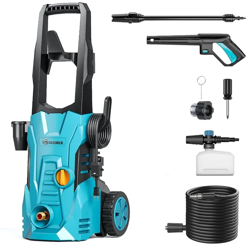 Electric Pressure Washer 3800 PSI High Pressure Washer with 16FT Power Cord and 50FT Outlet Hose, Adjustable Nozzle, 2.4