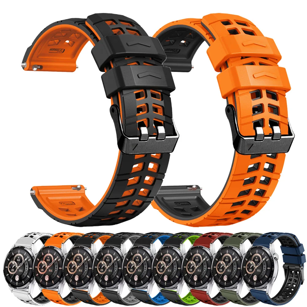 22 مللي متر حزام (استيك) ساعة لهواوي ساعة GT5 GT4 GT3 GT2 برو 46 مللي متر حزام الرياضة سوار لهواوي GT 5 4 3 برو 46 مللي متر معصمه ملحق