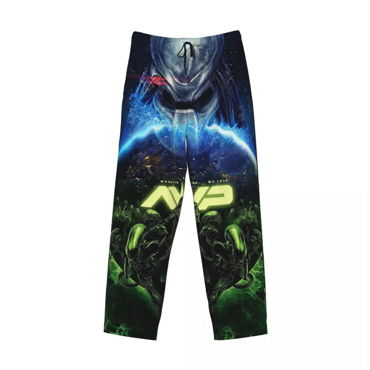 

Изготовленные на заказ пижамные штаны Alien Vs Predator Horror Science Fiction Comics, мужская одежда для сна, штаны для сна с карманами