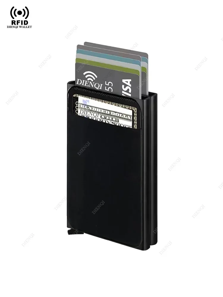 

Автоматические всплывающие визитницы Портативные держатели для банковских карт Зажимы для карт из алюминиевого сплава Мужской минималистичный кошелек Сумка для карт