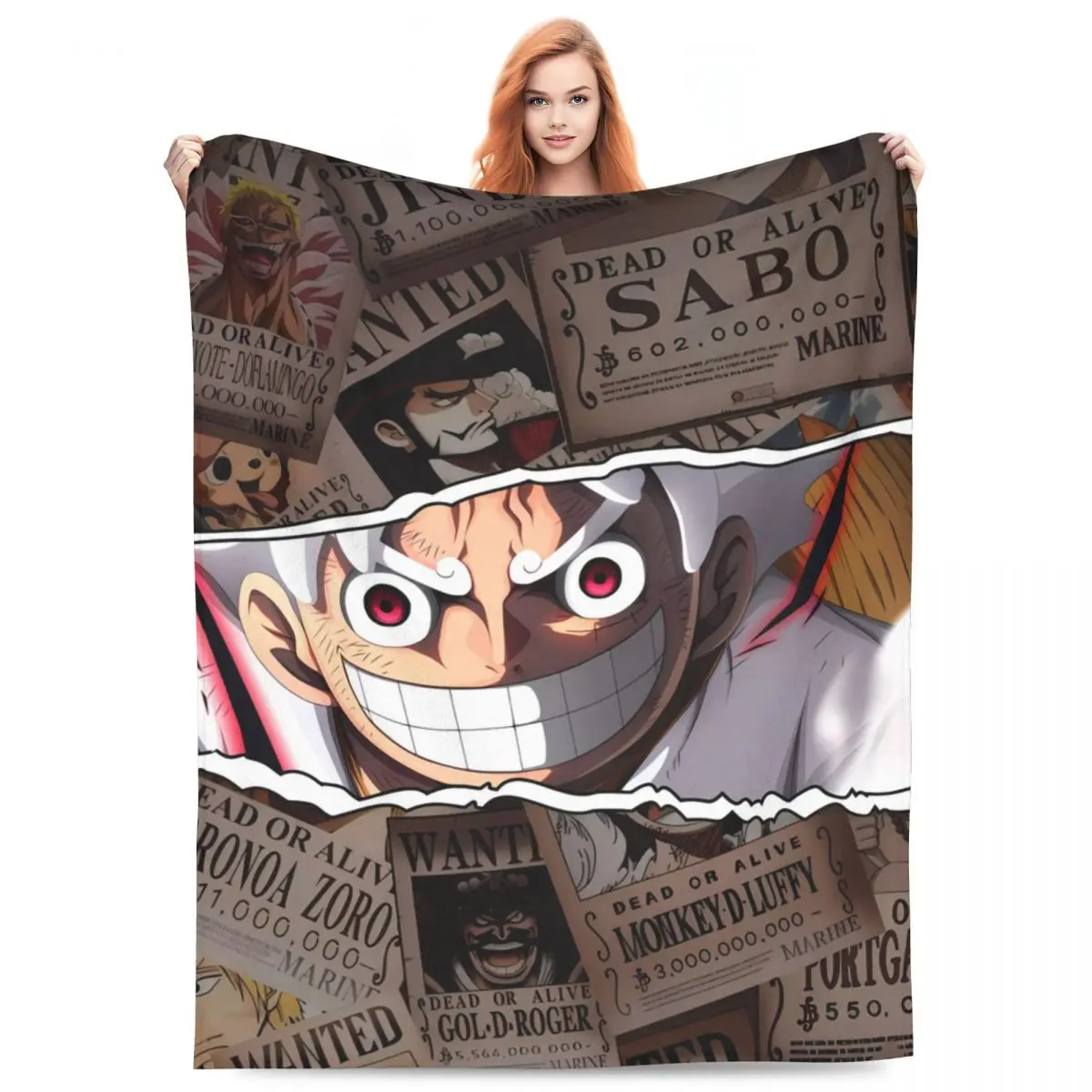 O-One P-Piece Luffy Smiles Blankets Soft Graphic Plush Throw Blanket For Couch Bed Travel Flannel Bedspread Bed Cover