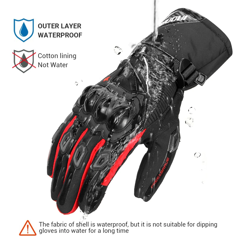 Winter Motorcycle Gloves Touch Screen Reflective Off-road Gloves Motorcycle Full Finger Gloves Windproof Warm Riding Gloves