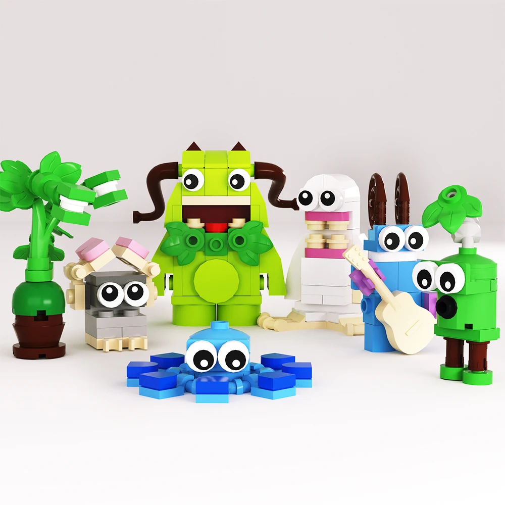 MOC Mini Version My Singing Chorus Building Blocks Set Cute Song Monsters Figures Bricks DIY Toy For Children Birthday Gift