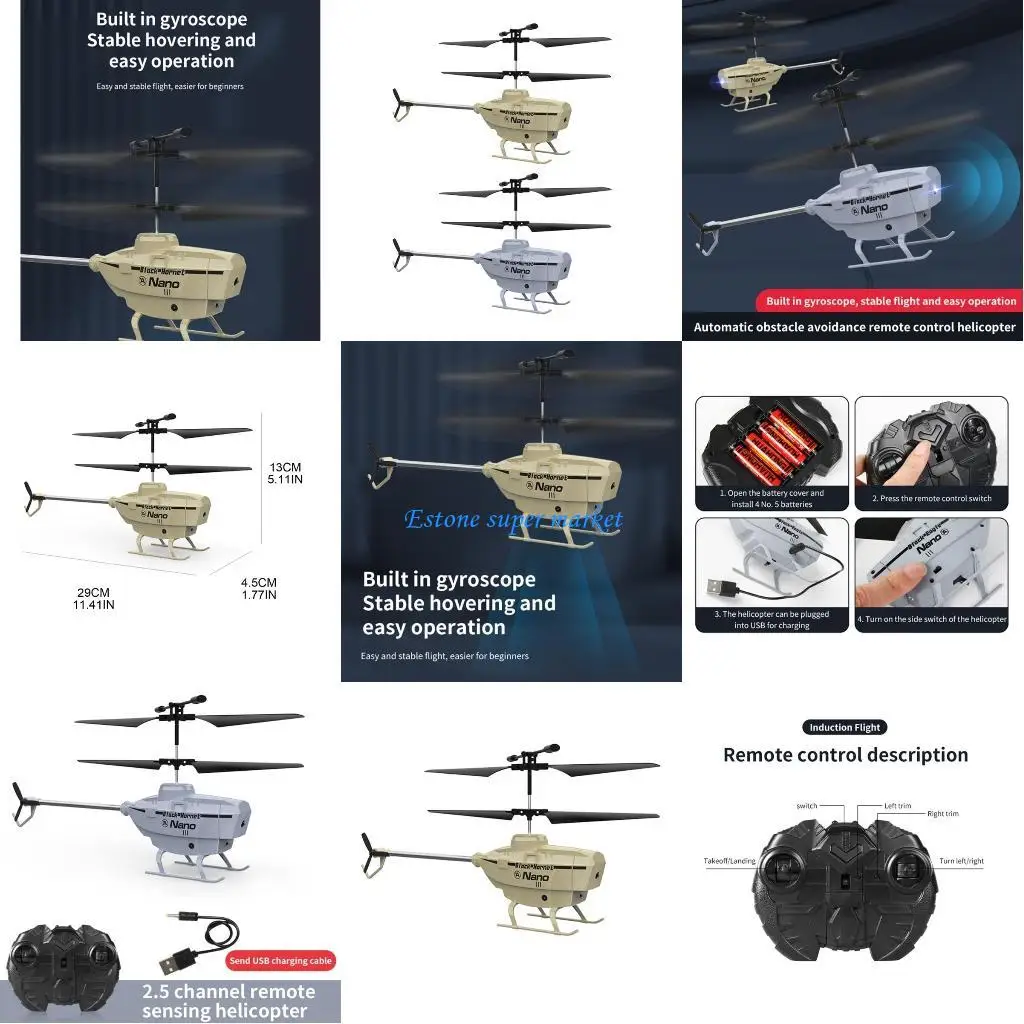 

090B Obstacle Avoidance Remote Control Helicopter RC Aircraft Toy Boys Electronic Toy