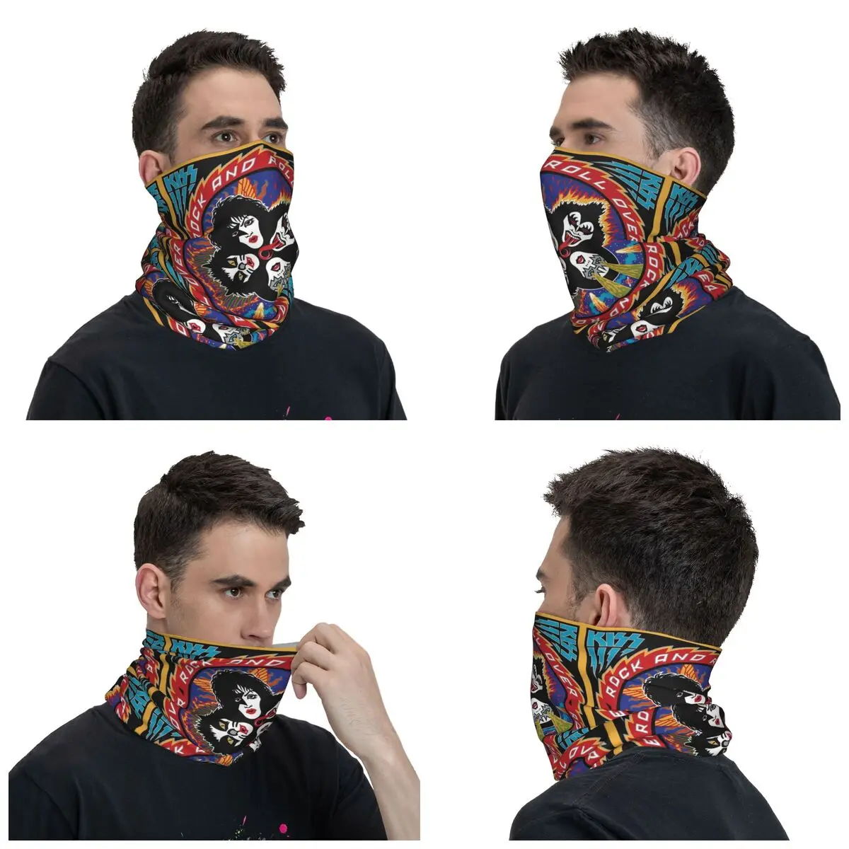 Rock Band Heavy Metal Bandana Neck Gaiter Printed Kiss Magic Scarf Multifunctional Face Mask Outdoor Unisex Adult Breathable