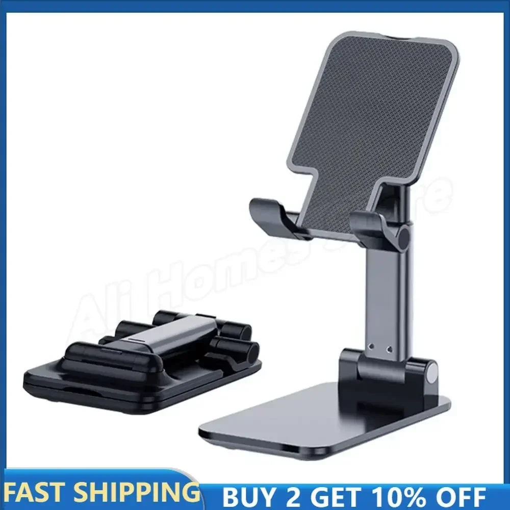 Foldable Phone Stand Adjustable Angle And Height With Silicone Pad Suitable For Desktop Fully Foldable Phone Stand Compatible