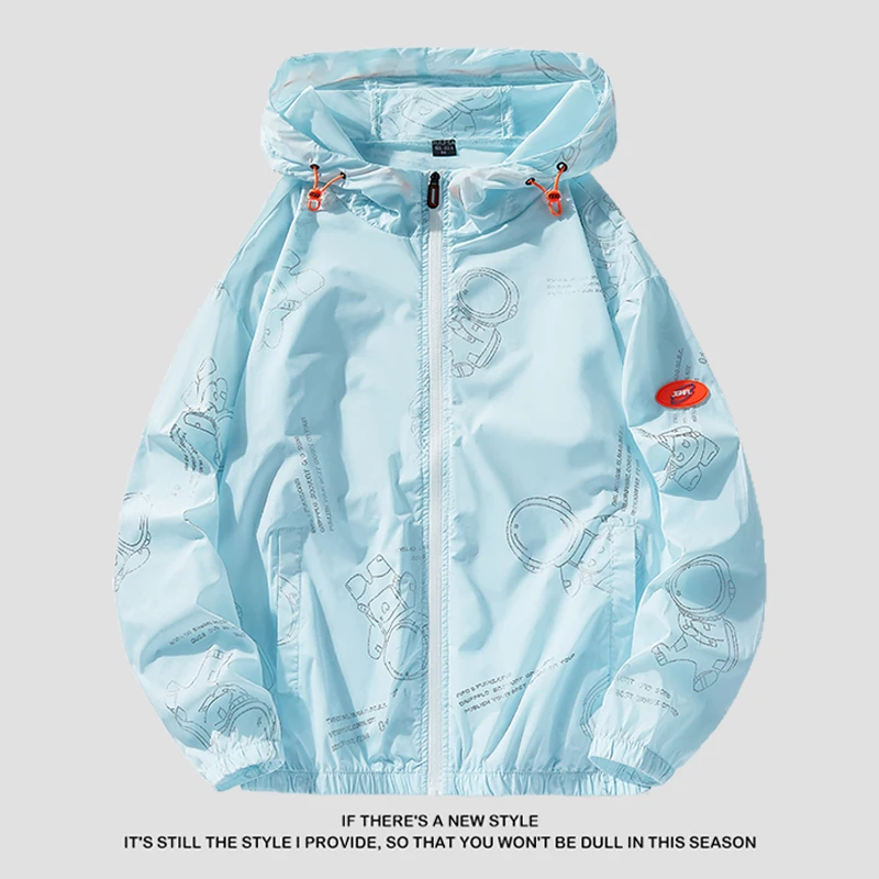 

Ice Sensation Space Suit Lightweight Breathable Summer Sun Protection Casual Fiing Hooded Jaet for Men And Women Outdoor